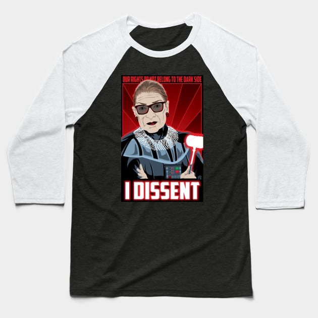 I Dissent Baseball T-Shirt by CuddleswithCatsArt